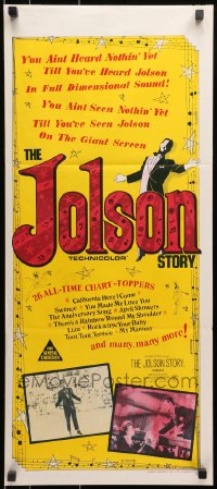 9c747 JOLSON STORY Aust daybill R1960s Larry Parks & Keyes in bio of world's greatest entertainer!