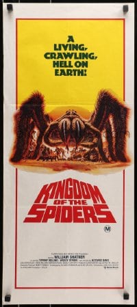 9c756 KINGDOM OF THE SPIDERS Aust daybill 1977 cool different artwork of giant hairy spiders!