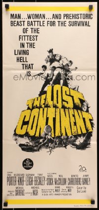 9c779 LOST CONTINENT Aust daybill 1968 Hammer sci-fi, great images of sexy girl in peril!