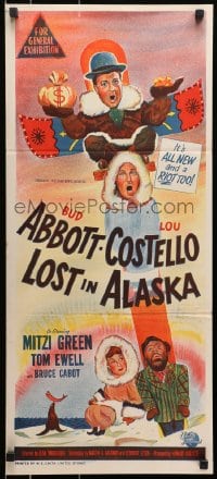 9c780 LOST IN ALASKA Aust daybill 1952 different art of Bud Abbott & Lou Costello with Mitzi Green!