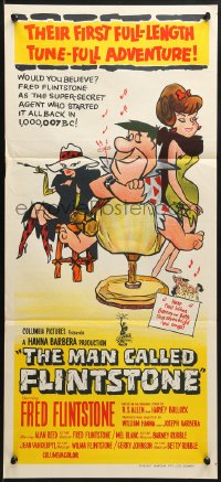 9c788 MAN CALLED FLINTSTONE Aust daybill 1967 Hanna-Barbera, Fred, Barney, Wilma & Betty!