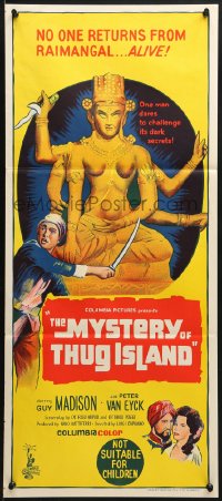9c804 MYSTERY OF THUG ISLAND Aust daybill 1965 Guy Madison, no one returns from Raimangal alive!