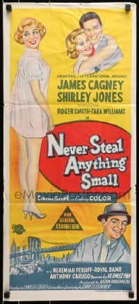 9c807 NEVER STEAL ANYTHING SMALL Aust daybill 1959 tough James Cagney, sexy doll Shirley Jones!