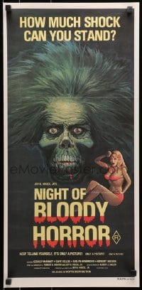 9c810 NIGHT OF BLOODY HORROR Aust daybill 1970s Gerald McRaney, how much shock can you stand!