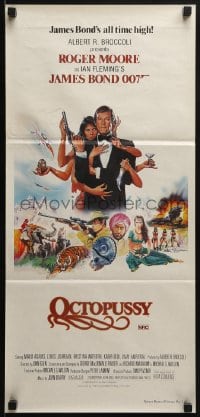 9c813 OCTOPUSSY Aust daybill 1983 art of Maud Adams & Roger Moore as James Bond by Daniel Goozee!