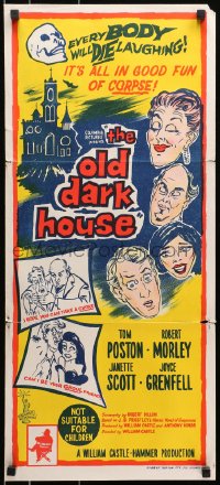 9c815 OLD DARK HOUSE Aust daybill 1963 William Castle's killer-diller with a nuthouse of kooks!