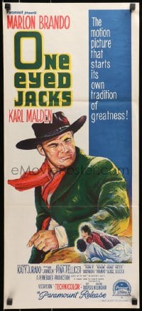 9c819 ONE EYED JACKS Aust daybill 1961 great art of star & director Marlon Brando!
