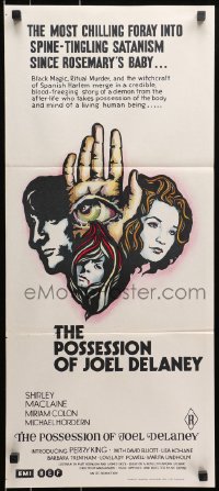 9c833 POSSESSION OF JOEL DELANEY Aust daybill 1972 really cool different voodoo doll image!