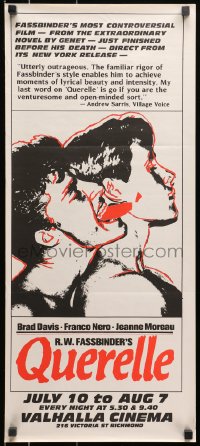 9c844 QUERELLE Aust daybill 1982 Rainer Werner Fassbinder, Brad Davis, homosexual romance!