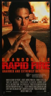 9c848 RAPID FIRE Aust daybill 1992 Powers Boothe, Nick Mancuso, great image of Brandon Lee!