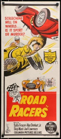 9c855 ROADRACERS Aust daybill 1959 great American Grand Prix race car artwork image!