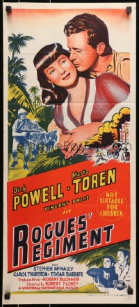 9c857 ROGUES' REGIMENT Aust daybill 1948 art of French Foreign Legion soldier Dick Powell!
