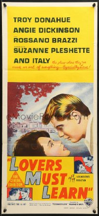 9c858 ROME ADVENTURE Aust daybill 1962 Troy Donahue, Suzanne Pleshette & Angie Dickinson in Italy!