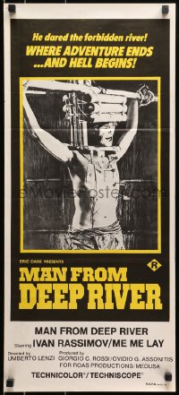9c864 SACRIFICE Aust daybill 1980 Umberto Lenzi directed cannibalism horror, Man from Deep River!