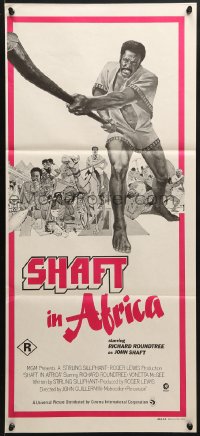 9c875 SHAFT IN AFRICA Aust daybill 1973 Richard Roundtree stickin' it all the way in the Motherland