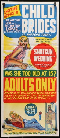 9c878 SHOTGUN WEDDING Aust daybill 1967 written by Ed Wood, is sexy Jenny Maxwell too old at 15?