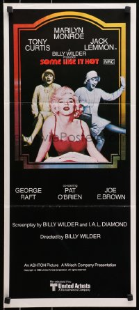 9c893 SOME LIKE IT HOT Aust daybill R1980 sexy Marilyn Monroe, Tony Curtis & Lemmon in drag!