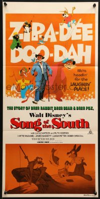 9c897 SONG OF THE SOUTH Aust daybill R1980s Walt Disney, Uncle Remus, Br'er Rabbit & Br'er Bear!