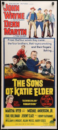 9c898 SONS OF KATIE ELDER Aust daybill 1965 line up of John Wayne, Dean Martin & more + Martha Hyer!