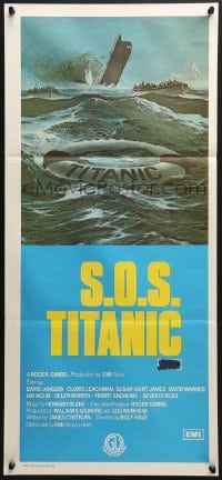 9c862 S.O.S. TITANIC Aust daybill 1980 David Janssen, Susan Saint James, disaster art!