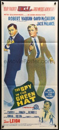9c906 SPY IN THE GREEN HAT Aust daybill 1966 Robert Vaughn & David McCallum, Man from U.N.C.L.E.!
