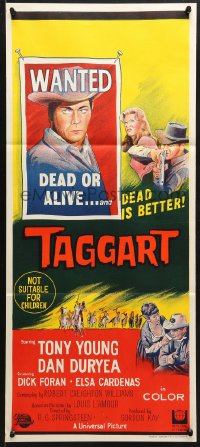 9c923 TAGGART Aust daybill 1964 Tony Young, Dan Duryea, Louis L'Amour, western!