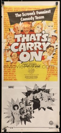 9c934 THAT'S CARRY ON Aust daybill 1977 great wacky, different artwork from the best of series!