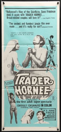 9c947 TRADER HORNEE Aust daybill 1970 the film that breaks the law of the jungle, sexiest artwork!