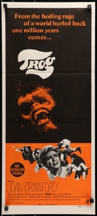 9c949 TROG Aust daybill 1970 Joan Crawford & prehistoric monsters, wacky horror explodes!
