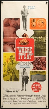 9c978 WHERE IT'S AT Aust daybill 1970 great images of David Janssen & sexy babes + gambling scene!