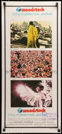 9c987 WOODSTOCK Aust daybill 1970 three great images of the most famous rock & roll concert ever!