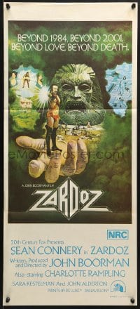9c996 ZARDOZ Aust daybill 1974 fantasy art of Sean Connery, beyond love, beyond death!