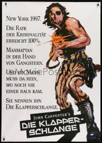 9c274 ESCAPE FROM NEW YORK teaser German 33x47 1981 John Carpenter, Kurt Russell as Snake Plissken!