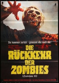 9c293 BURIAL GROUND German 1985 Le notti del terrore, gruesome image of zombie attacking!