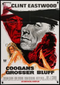 9c297 COOGAN'S BLUFF German 1968 Dill art of Clint Eastwood in action, directed by Don Siegel!