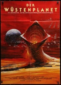 9c307 DUNE German 1984 David Lynch sci-fi epic, Berkey art of desert planet & worm!