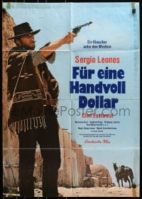 9c311 FISTFUL OF DOLLARS German R1973 introducing the man with no name, Clint Eastwood!