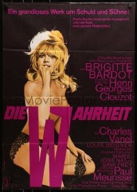 9c327 LA VERITE German 1961 great art of sexy topless Brigitte Bardot, Henri-Georges Clouzot!