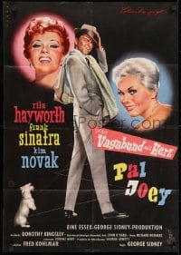 9c339 PAL JOEY German 1958 different Rehak art of Frank Sinatra, sexy Rita Hayworth & Kim Novak!