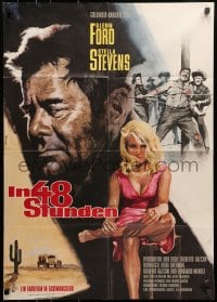 9c344 RAGE German 1967 running man Glenn Ford is out of time, super sexy Stella Stevens by Peltzer!