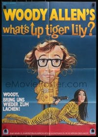 9c361 WHAT'S UP TIGER LILY German 1981 wacky Woody Allen Japanese spy spoof, different art by Morf!