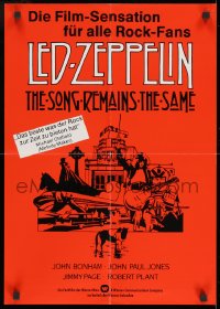 9c263 SONG REMAINS THE SAME German 16x23 1977 Led Zeppelin, really cool rock & roll montage art!