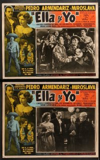 9c051 ELLA Y YO 2 Spanish/US LCs 1951 Miguel M. Delgado directed, great cowboy western images!