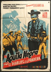 9c216 EL AGUILA NEGRA export Mexican poster 1954 Ramon Peon, Fernando Casanova in the title role!