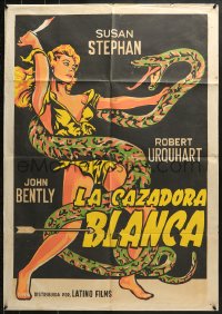 9c224 GOLDEN IVORY export Mexican poster 1956 conquering the world's last wild frontier, snake!
