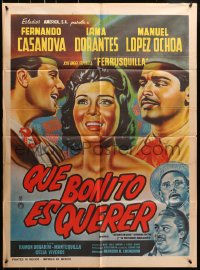 9c240 QUE BONITO ES QUERER Mexican poster 1963 Casanova, Irma Dorantes, so beautiful to love!