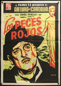 9c241 RED FISH export Mexican poster 1961 Jose Antonio Nieves Conde, Jeba Pucitef art!