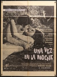 9c255 UNA VEZ EN LA NOCHE Mexican poster 1971 Joaquin Cordero, Jose Alonso, very sexy design!