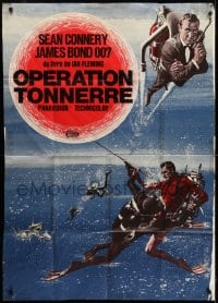 9c190 THUNDERBALL Swiss 1965 art of Sean Connery as James Bond 007 by Frank McCarthy, ultra rare!