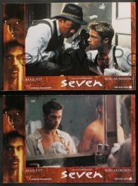 9c125 SEVEN 6 French LCs 1995 David Fincher, Morgan Freeman, Brad Pitt!
